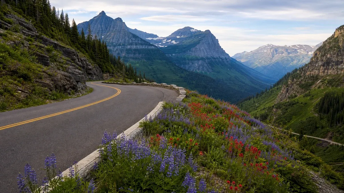 Scenic Drives illustrated wildflower landscape